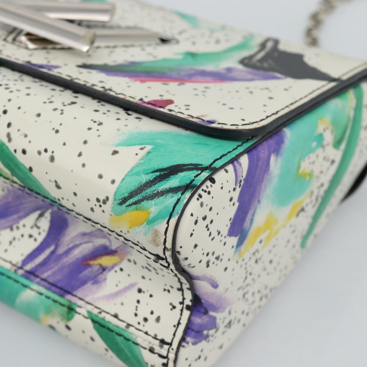 LOUIS VUITTON Twist MM Shoulder Bag Leather White Silver M53857 LV Auth ka5071M - Jerrillo image 9