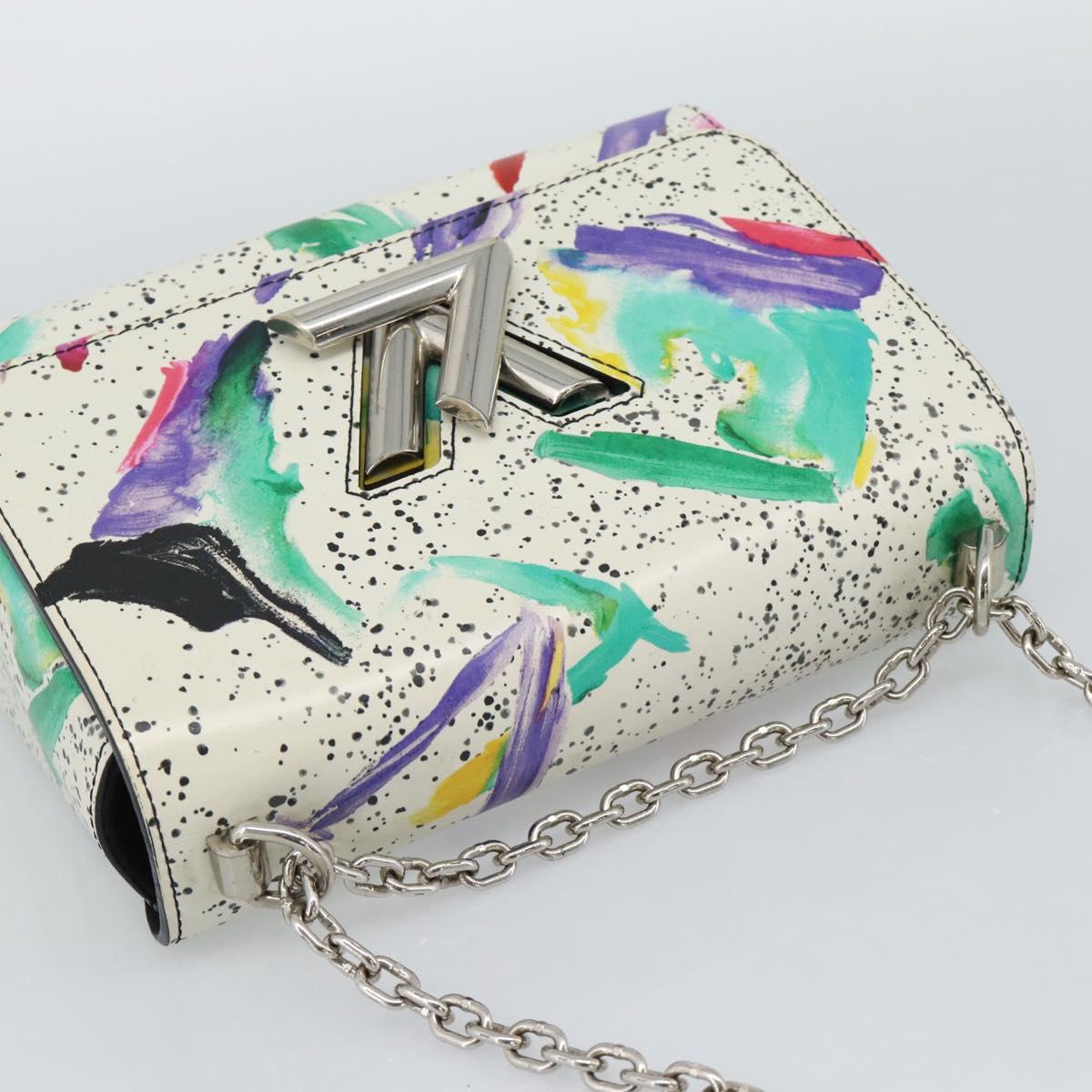 LOUIS VUITTON Twist MM Shoulder Bag Leather White Silver M53857 LV Auth ka5071M - Jerrillo image 6