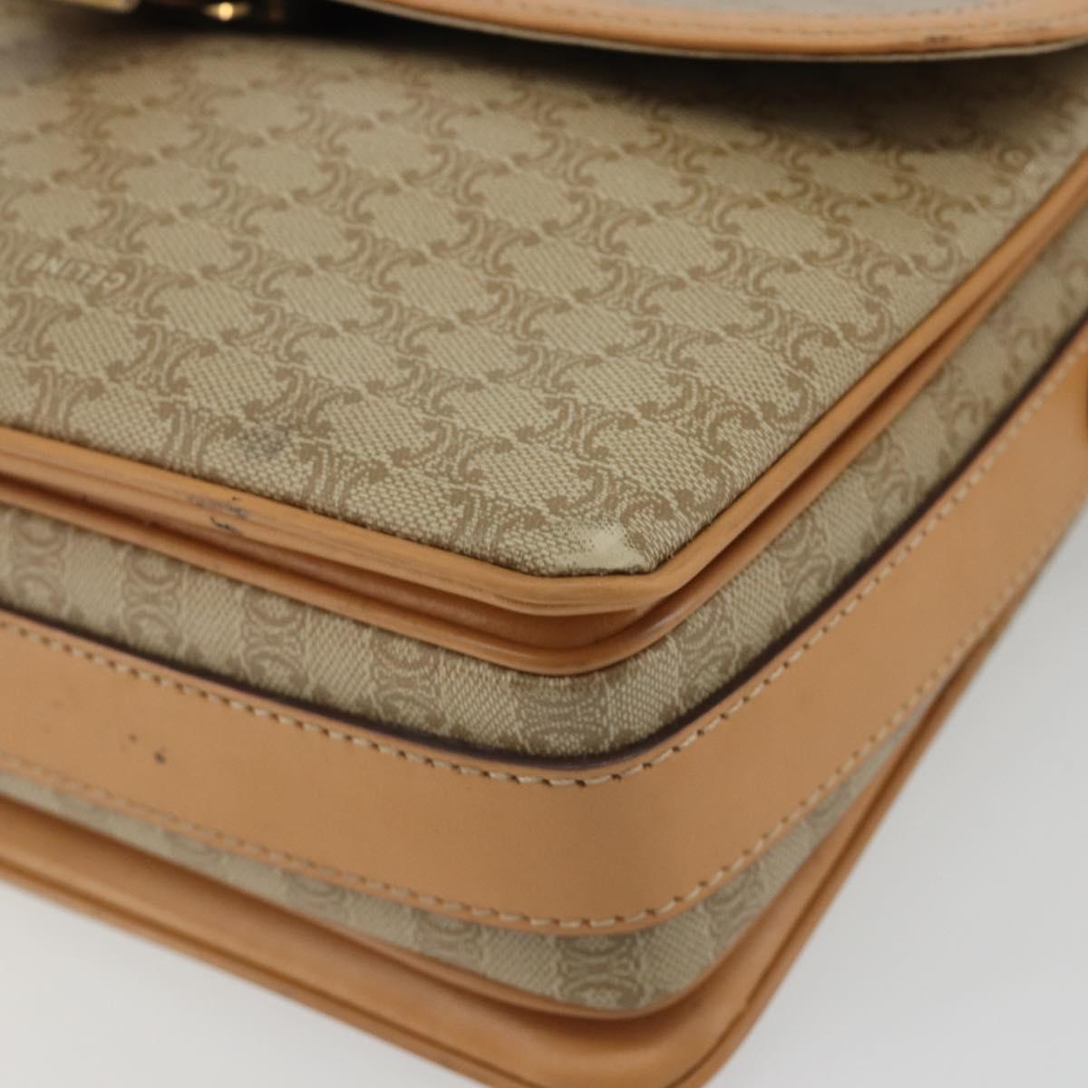 CELINE Macadam Canvas Shoulder Bag PVC Beige Gold Auth ka5075 - Jerrillo image 9