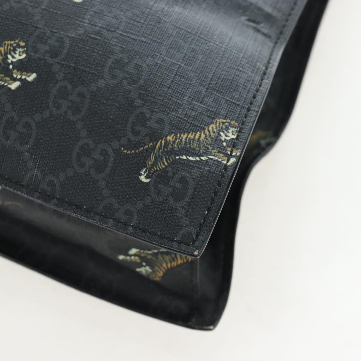 GUCCI GG Supreme Tote Bag PVC Leather Black 495559 Auth ka5117 - Jerrillo image 8