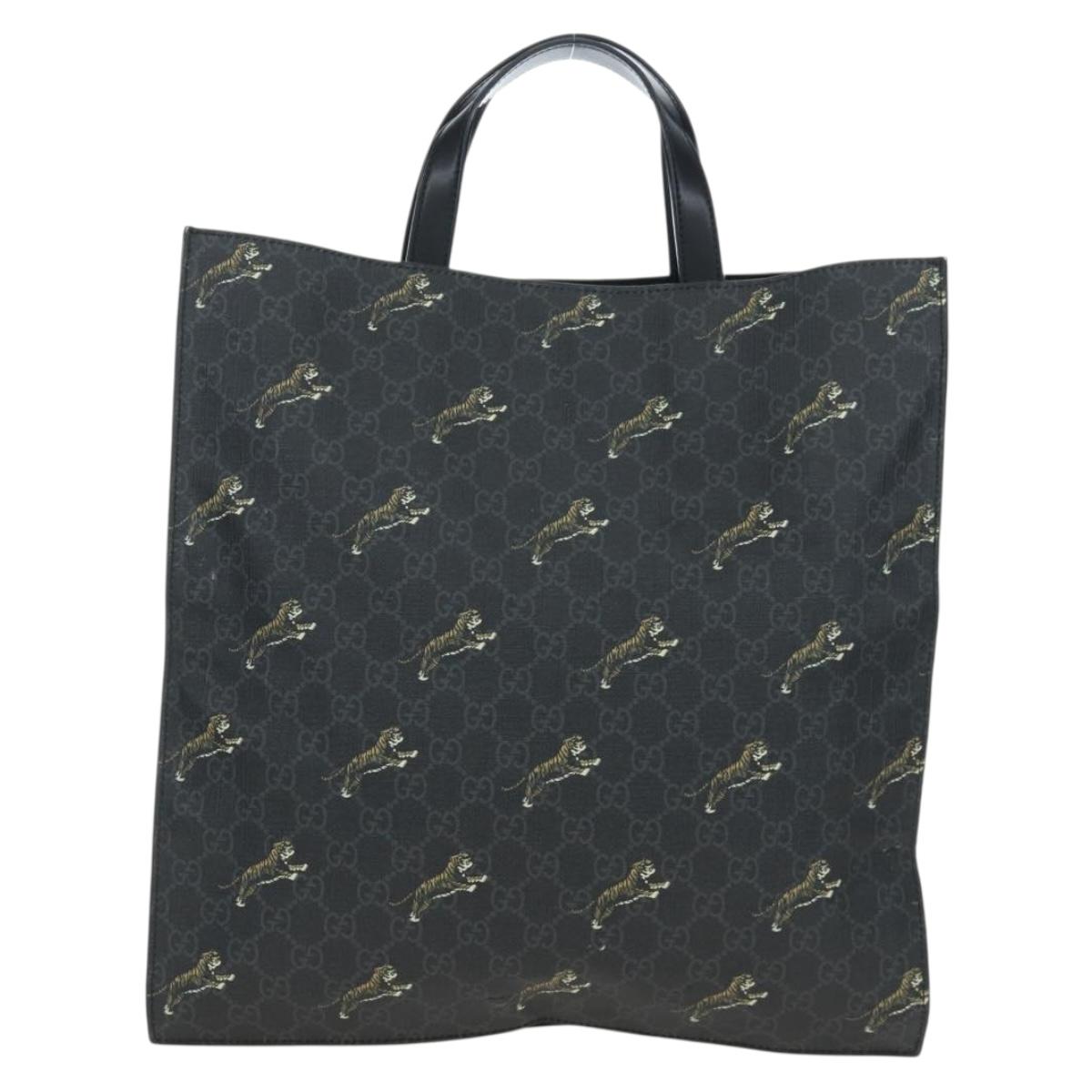 GUCCI GG Supreme Tote Bag PVC Leather Black 495559 Auth ka5117 - Jerrillo image 2