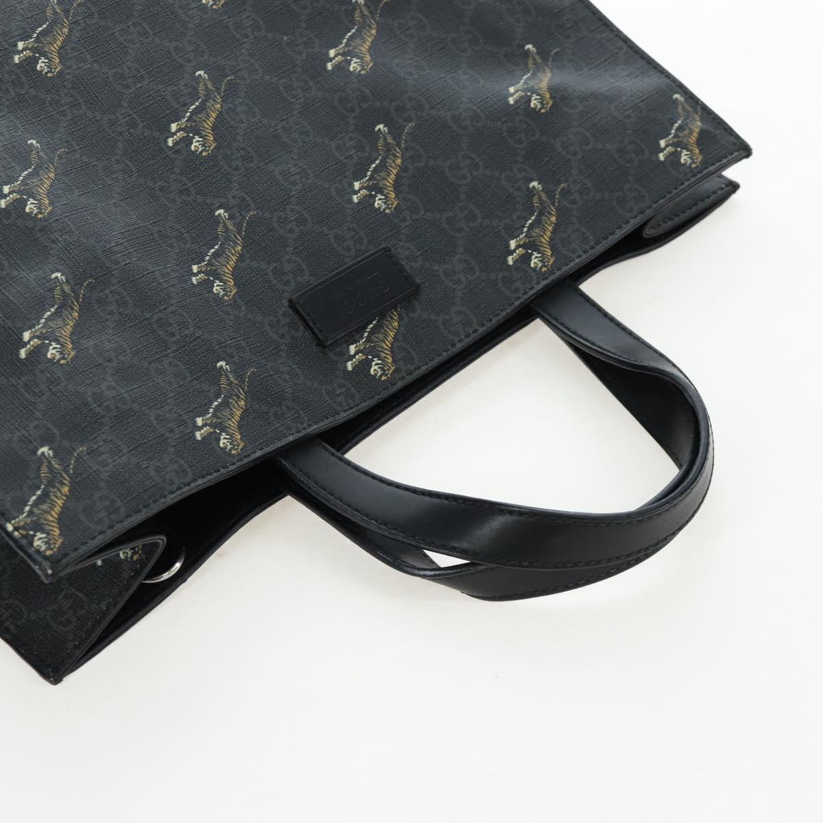 GUCCI GG Supreme Tote Bag PVC Leather Black 495559 Auth ka5117 - Jerrillo image 6