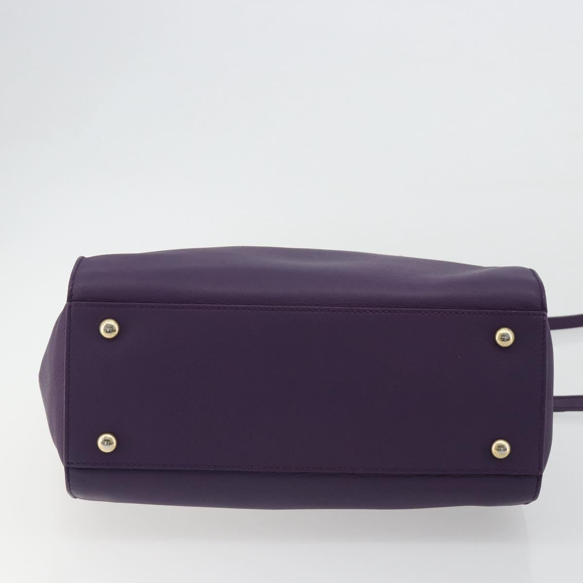 Salvatore Ferragamo Gancini Hand Bag Leather 2way Purple Gold Auth ka5151A - Jerrillo image 5