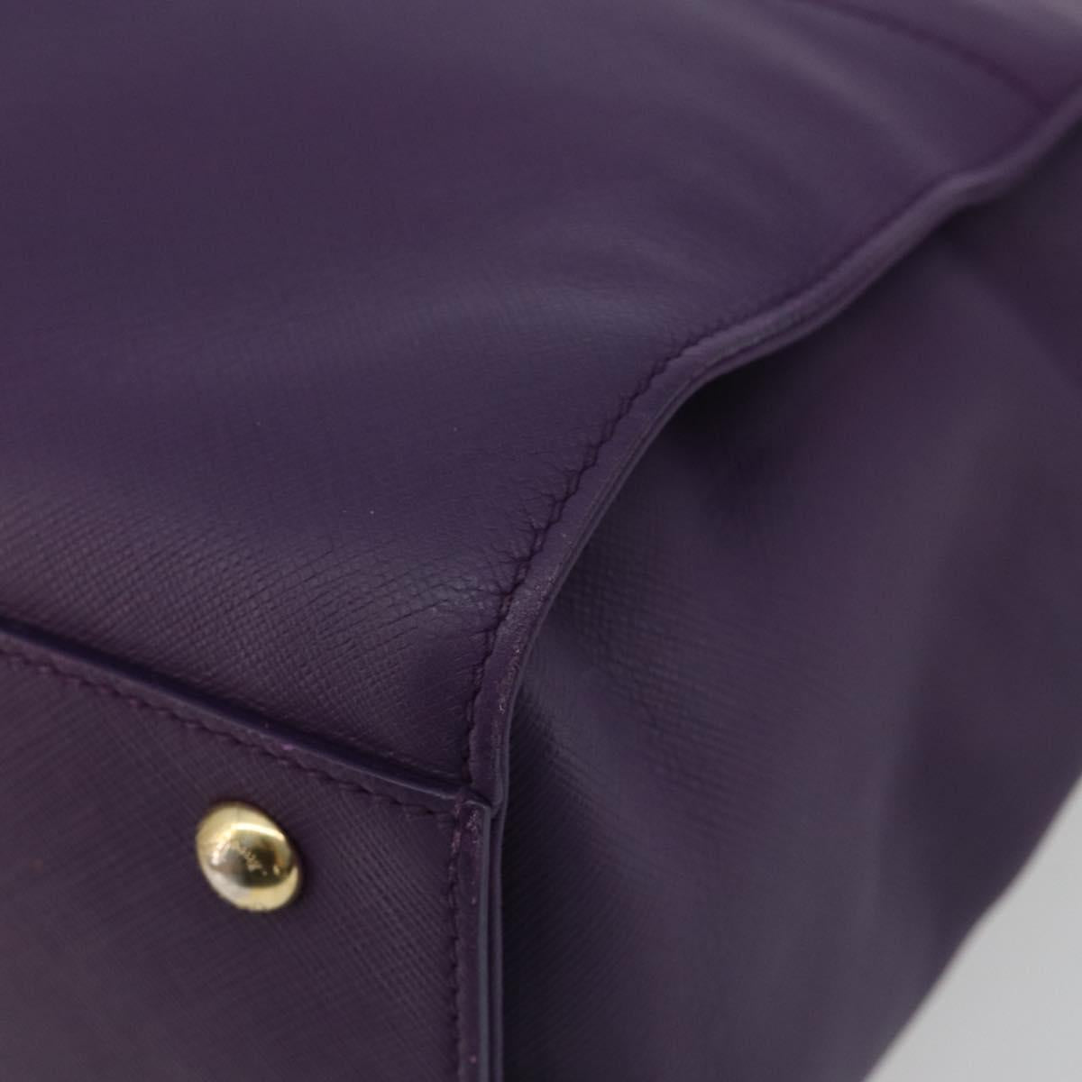 Salvatore Ferragamo Gancini Hand Bag Leather 2way Purple Gold Auth ka5151A - Jerrillo image 10