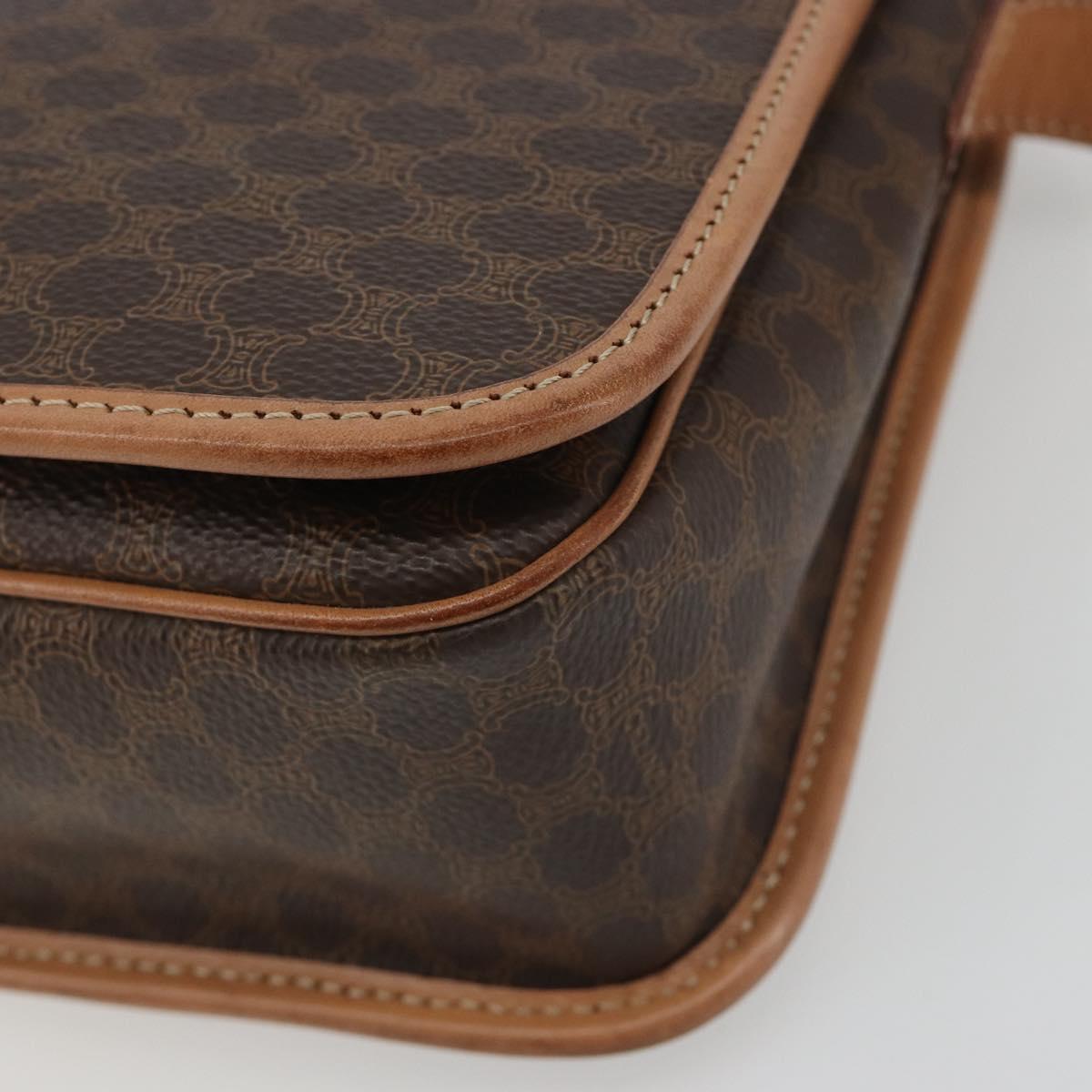 CELINE Macadam Shoulder Bag PVC Leather Brown Gold Auth ka5180A - Jerrillo image 9