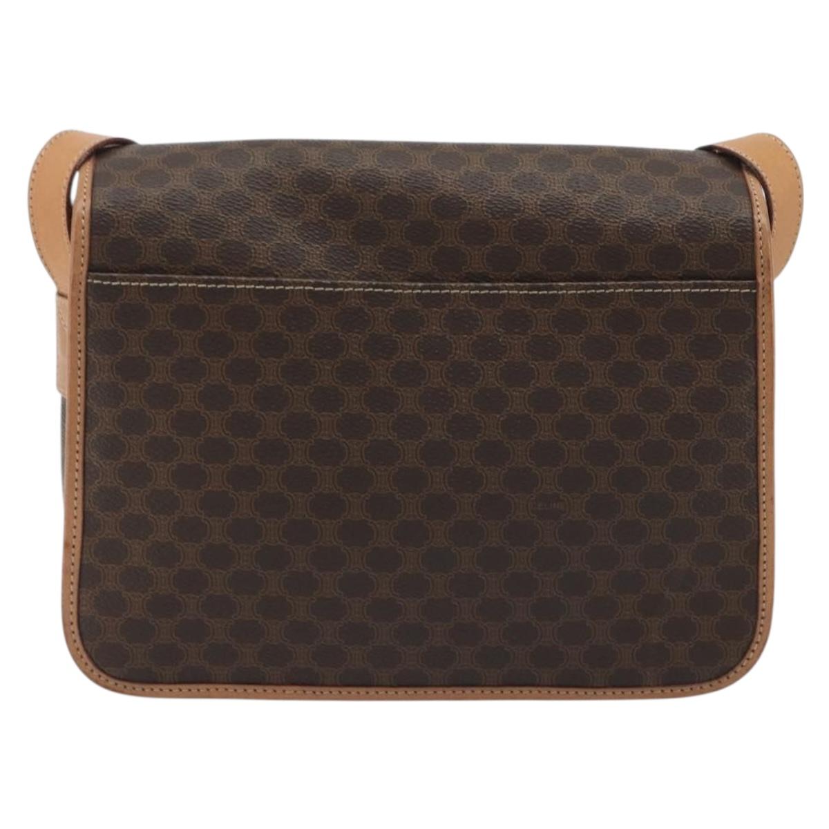 CELINE Macadam Shoulder Bag PVC Leather Brown Gold Auth ka5180A - Jerrillo image 2