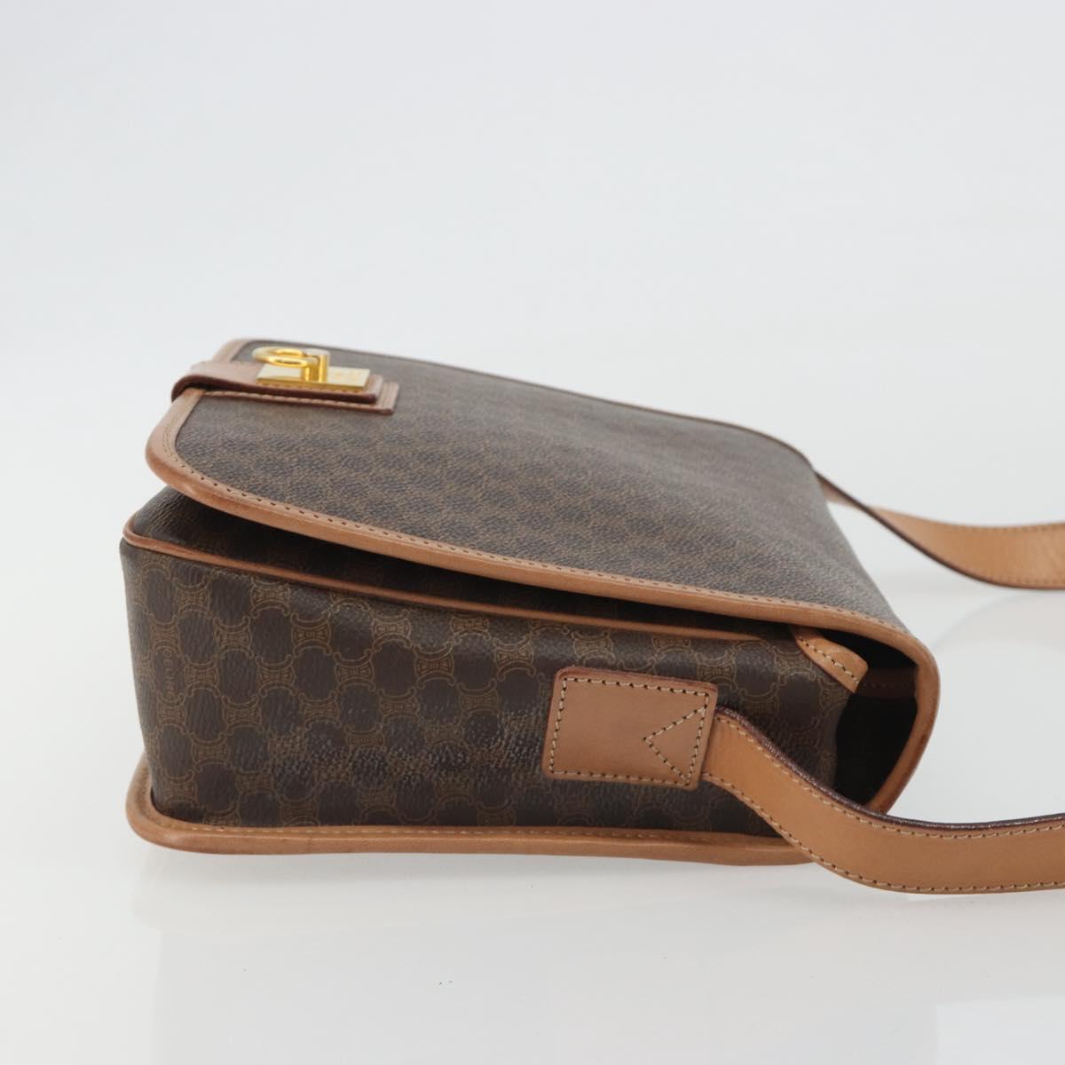 CELINE Macadam Shoulder Bag PVC Leather Brown Gold Auth ka5180A - Jerrillo image 3