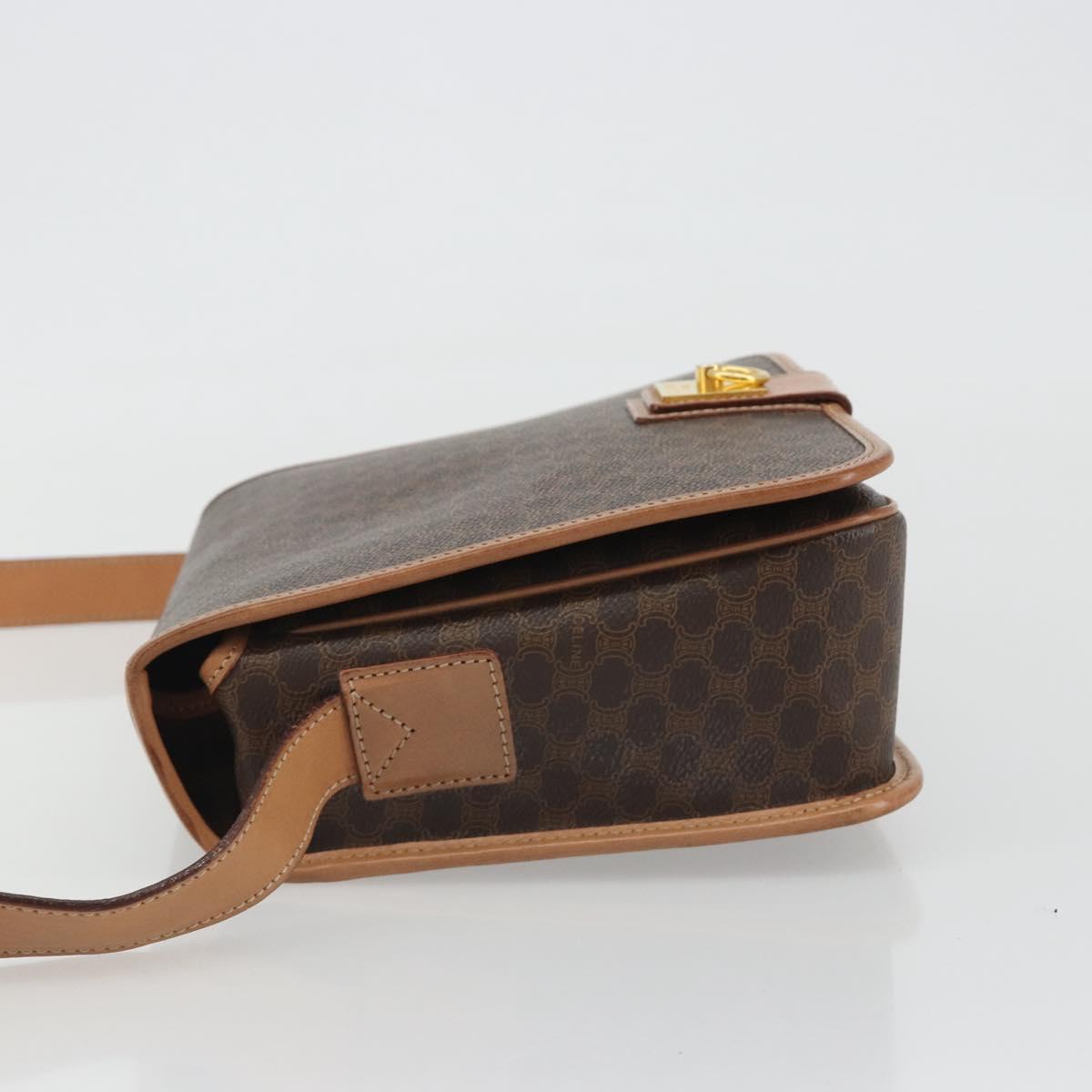 CELINE Macadam Shoulder Bag PVC Leather Brown Gold Auth ka5180A - Jerrillo image 4