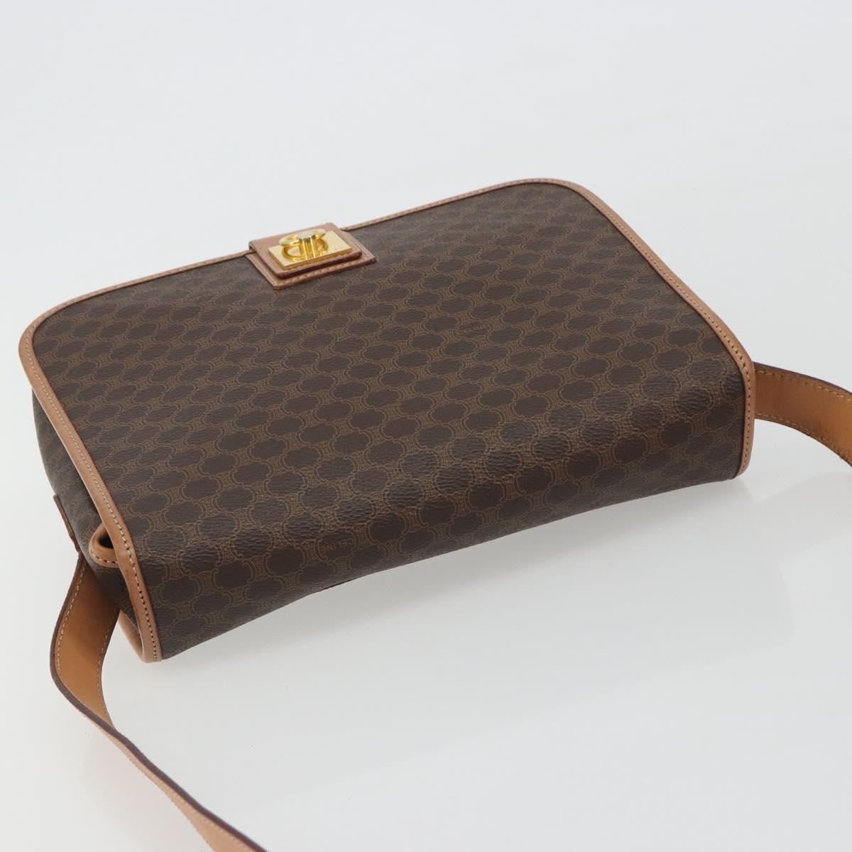 CELINE Macadam Shoulder Bag PVC Leather Brown Gold Auth ka5180A - Jerrillo image 6