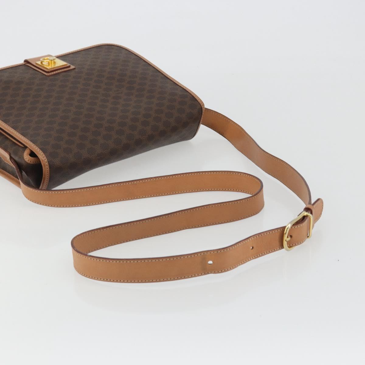 CELINE Macadam Shoulder Bag PVC Leather Brown Gold Auth ka5180A - Jerrillo image 7