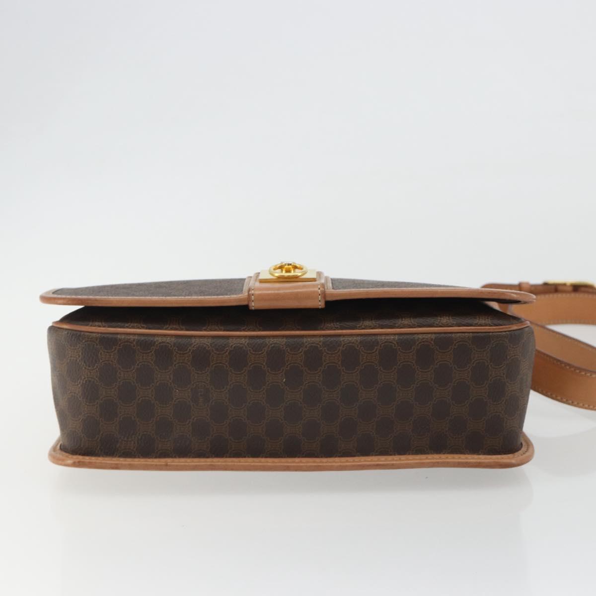 CELINE Macadam Shoulder Bag PVC Leather Brown Gold Auth ka5180A - Jerrillo image 5