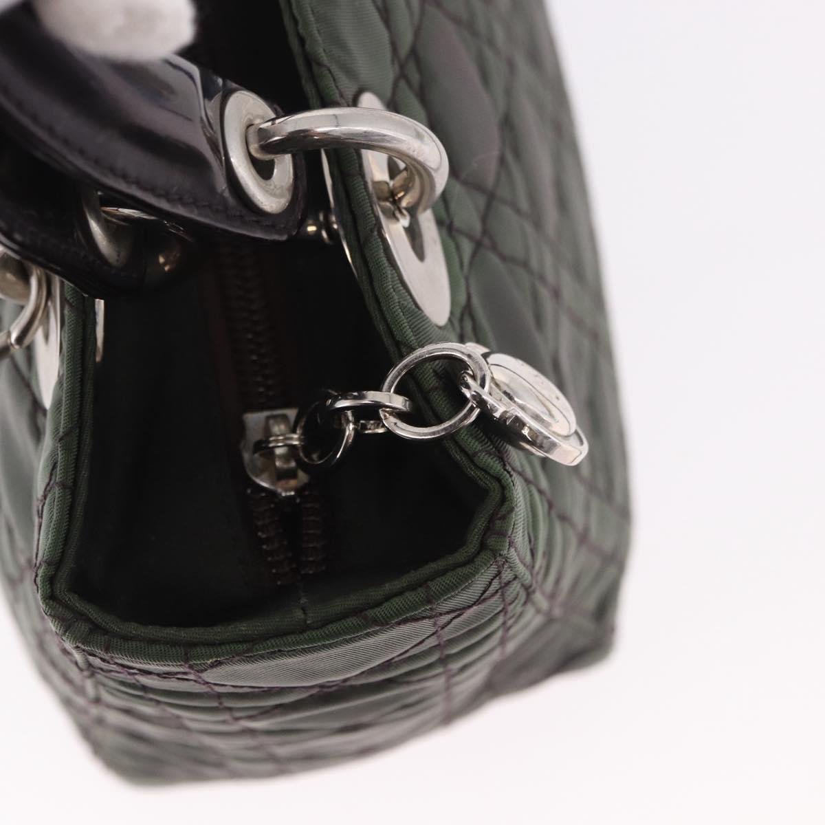 Christian Dior Canage Hand Bag Canvas 2way Green Silver Auth ka5205 - Jerrillo image 10