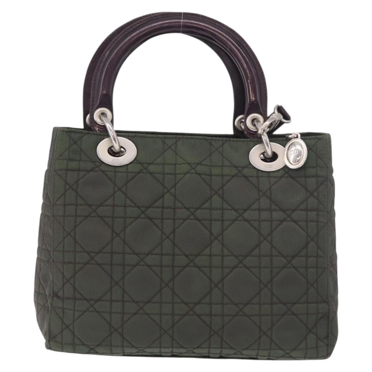 Christian Dior Canage Hand Bag Canvas 2way Green Silver Auth ka5205 - Jerrillo image 2