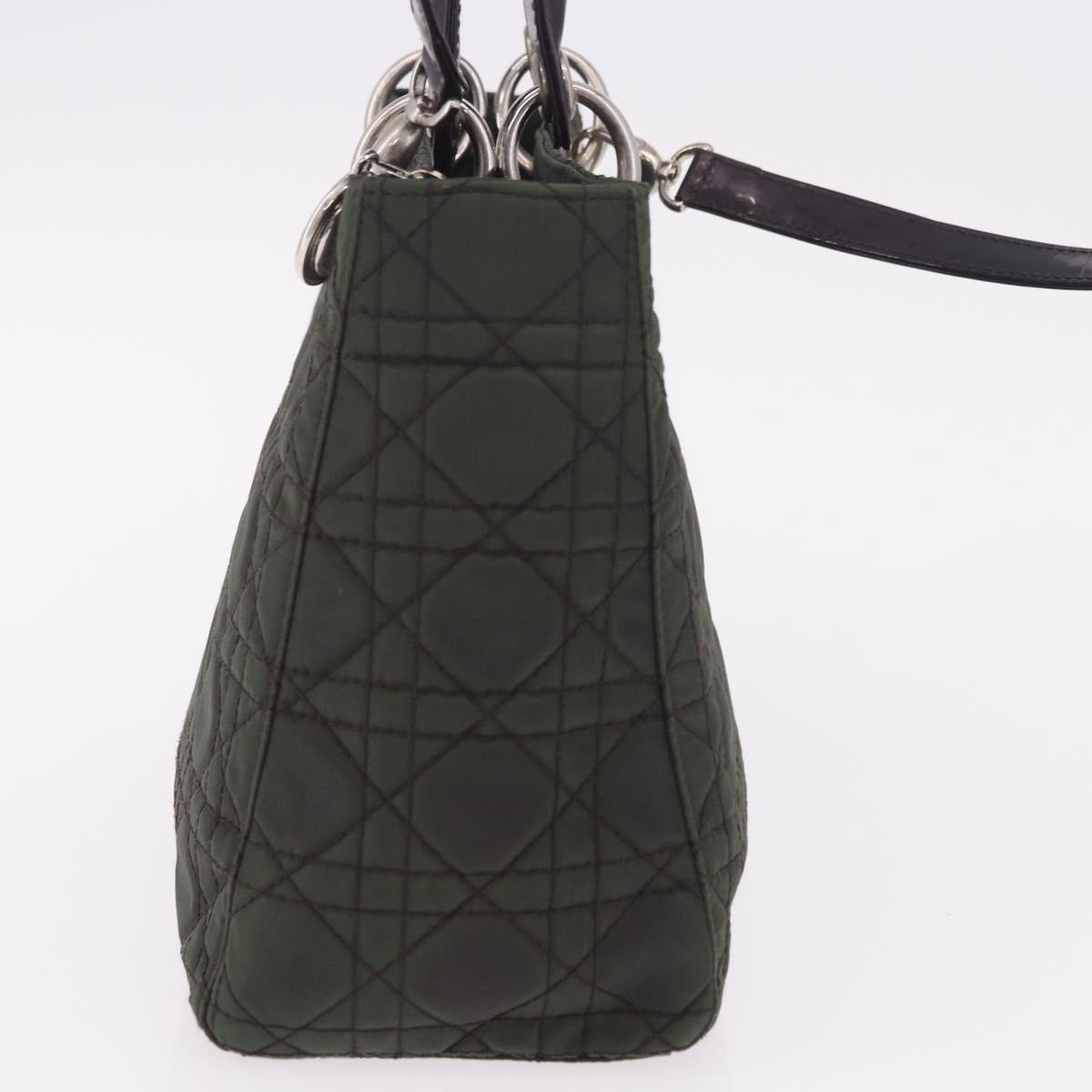 Christian Dior Canage Hand Bag Canvas 2way Green Silver Auth ka5205 - Jerrillo image 4