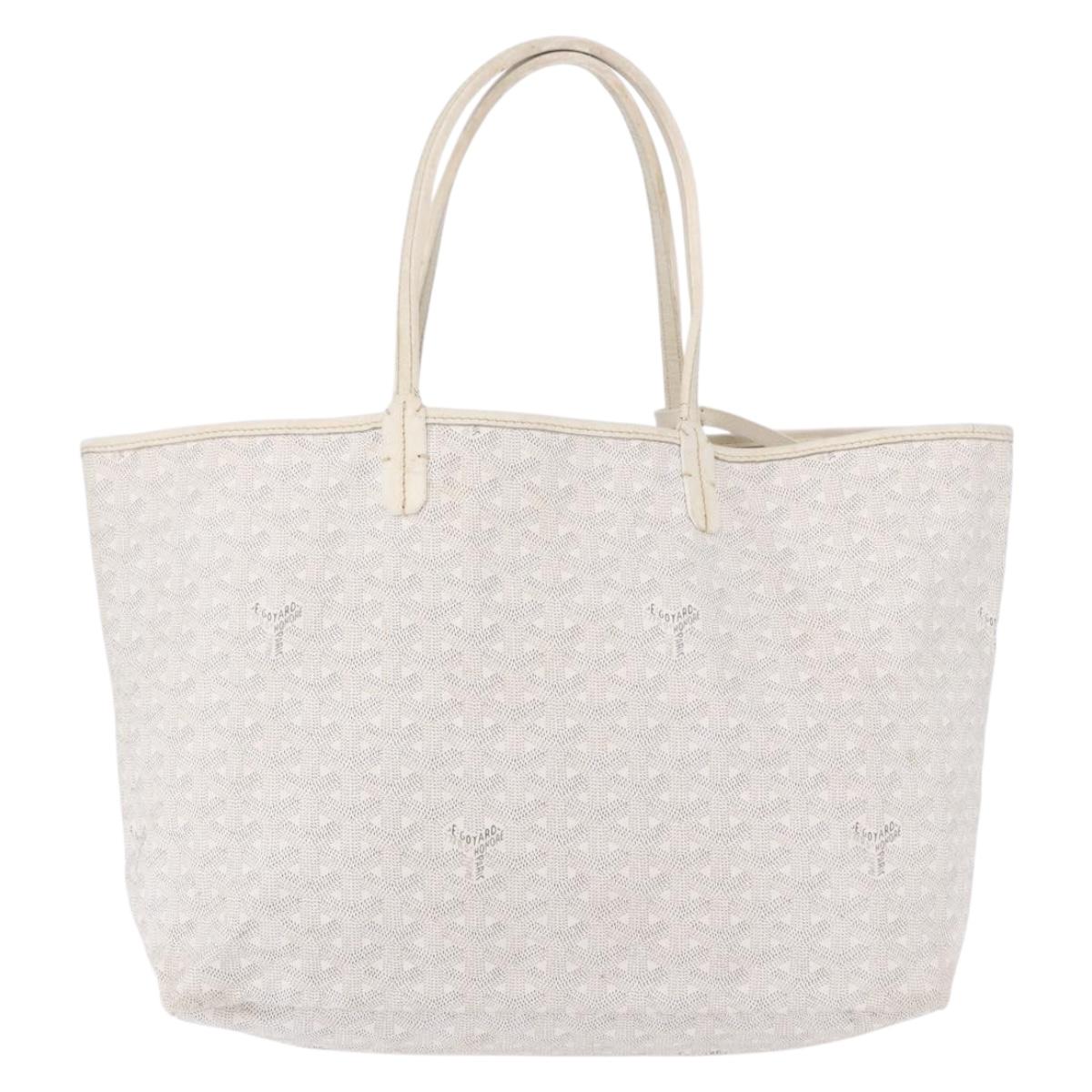 GOYARD Herringbone Saint Louis PM Tote Bag PVC White Auth ka5207 - Jerrillo image 2
