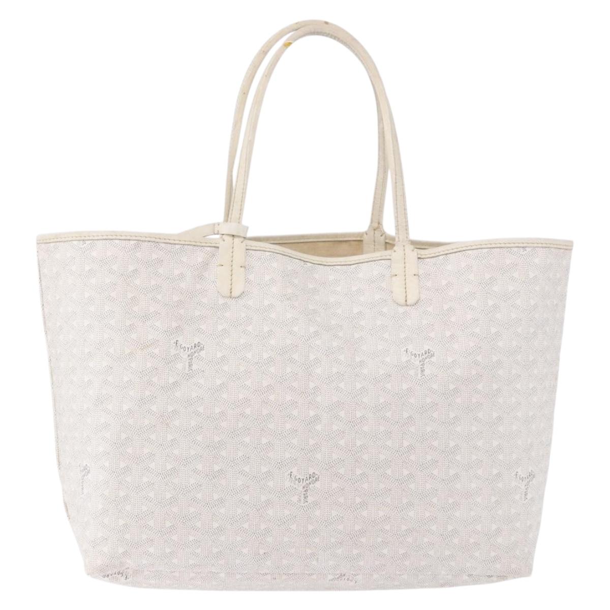 GOYARD Herringbone Saint Louis PM Tote Bag PVC White Auth ka5207 - Jerrillo image 3