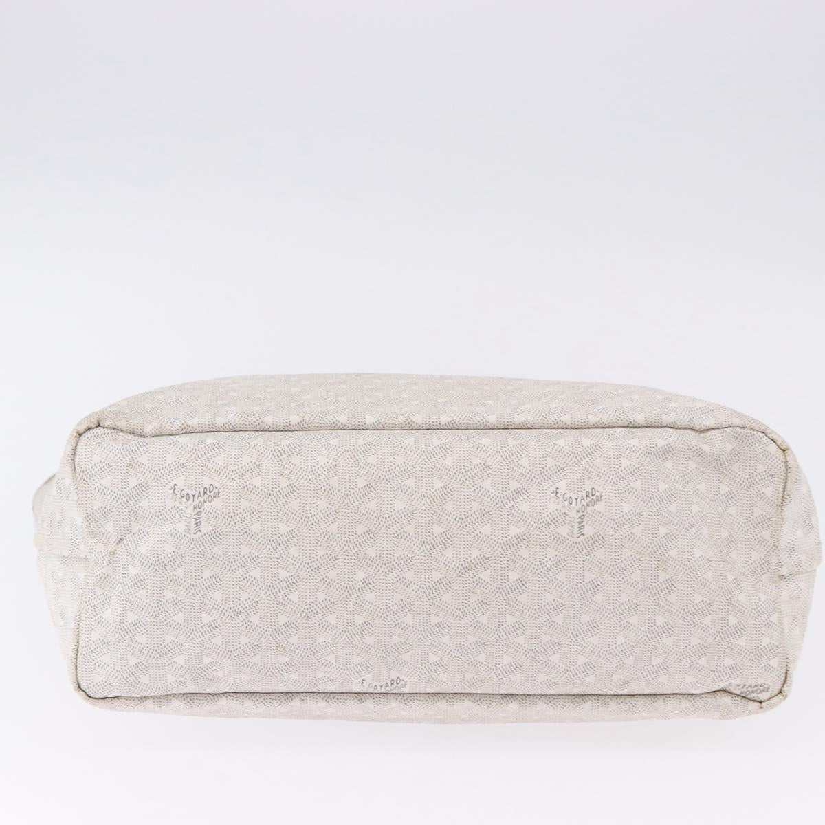 GOYARD Herringbone Saint Louis PM Tote Bag PVC White Auth ka5207 - Jerrillo image 9