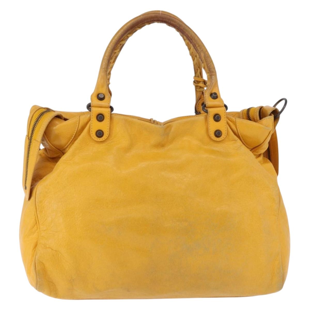 BALENCIAGA Classic Vero Hand Bag Leather 2way Yellow 235216 Auth ka5212A - Jerrillo image 3