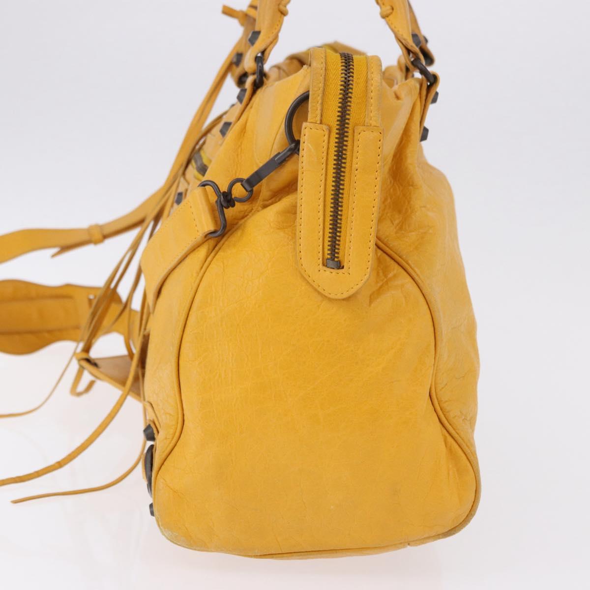 BALENCIAGA Classic Vero Hand Bag Leather 2way Yellow 235216 Auth ka5212A - Jerrillo image 4