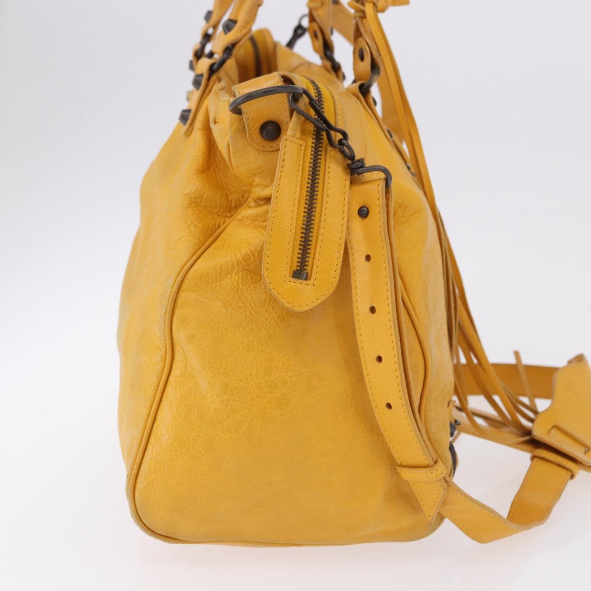 BALENCIAGA Classic Vero Hand Bag Leather 2way Yellow 235216 Auth ka5212A - Jerrillo image 5