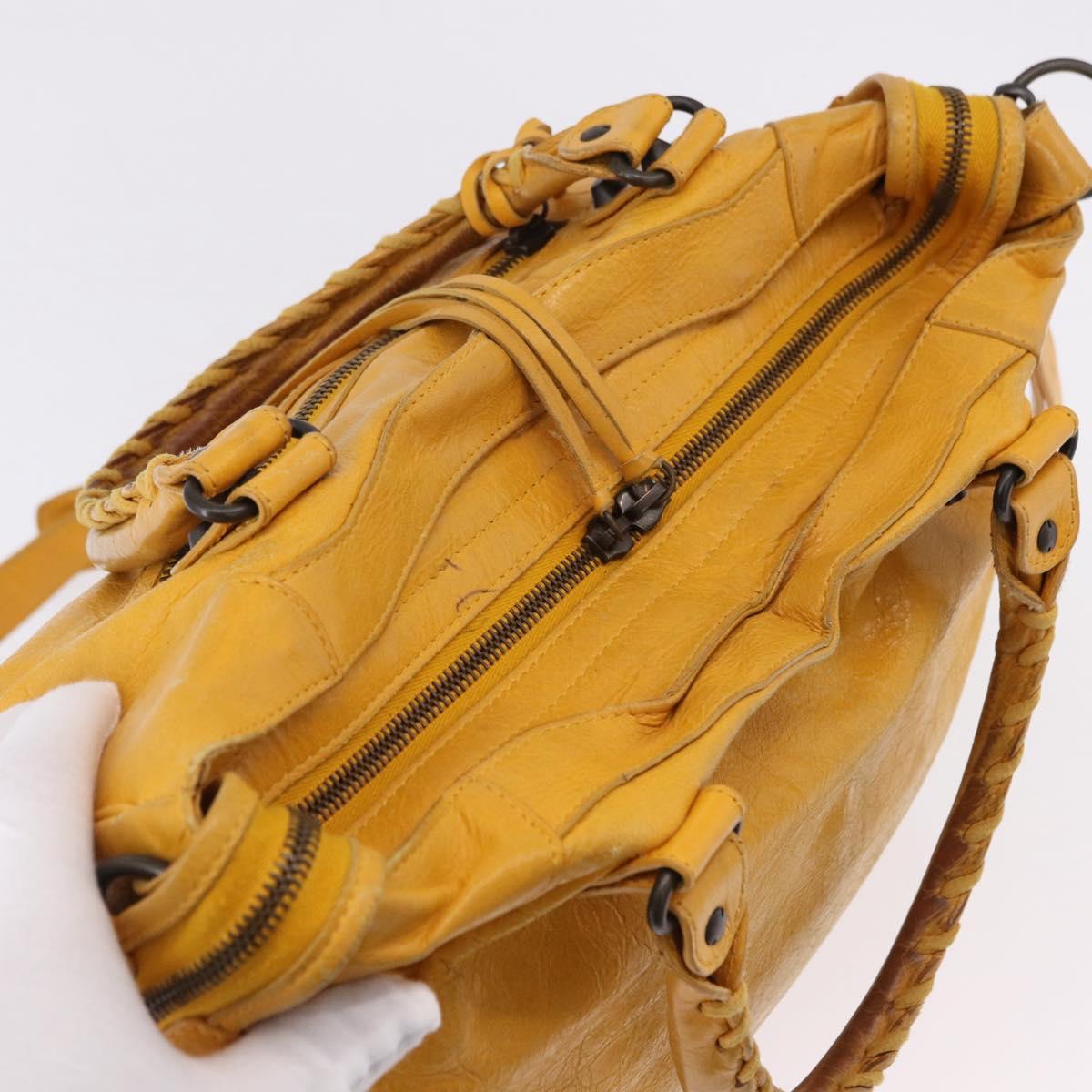 BALENCIAGA Classic Vero Hand Bag Leather 2way Yellow 235216 Auth ka5212A - Jerrillo image 6