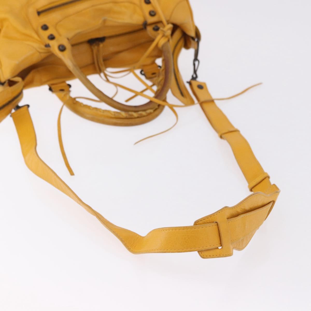 BALENCIAGA Classic Vero Hand Bag Leather 2way Yellow 235216 Auth ka5212A - Jerrillo image 9