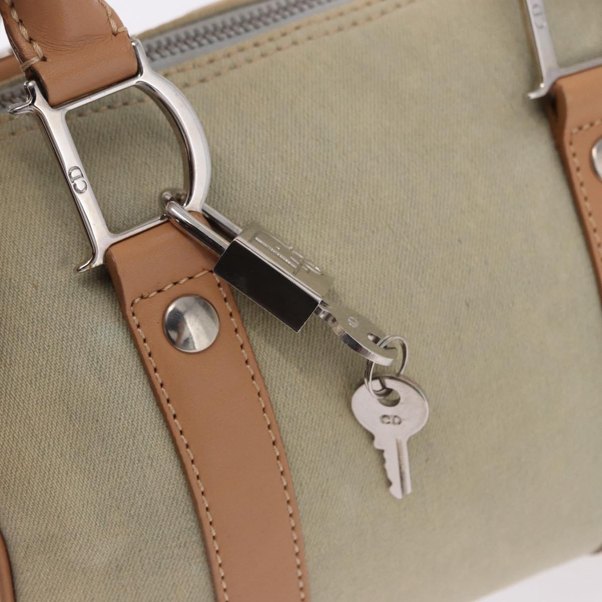 Christian Dior Hand Bag Canvas Beige Silver Auth ka5216A - Jerrillo image 10