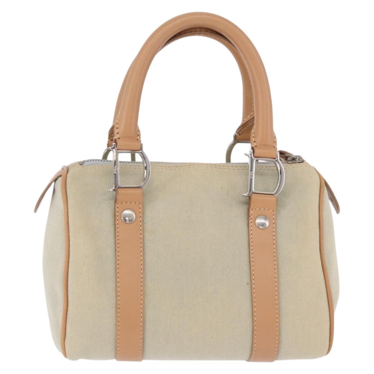 Christian Dior Hand Bag Canvas Beige Silver Auth ka5216A - Jerrillo image 2