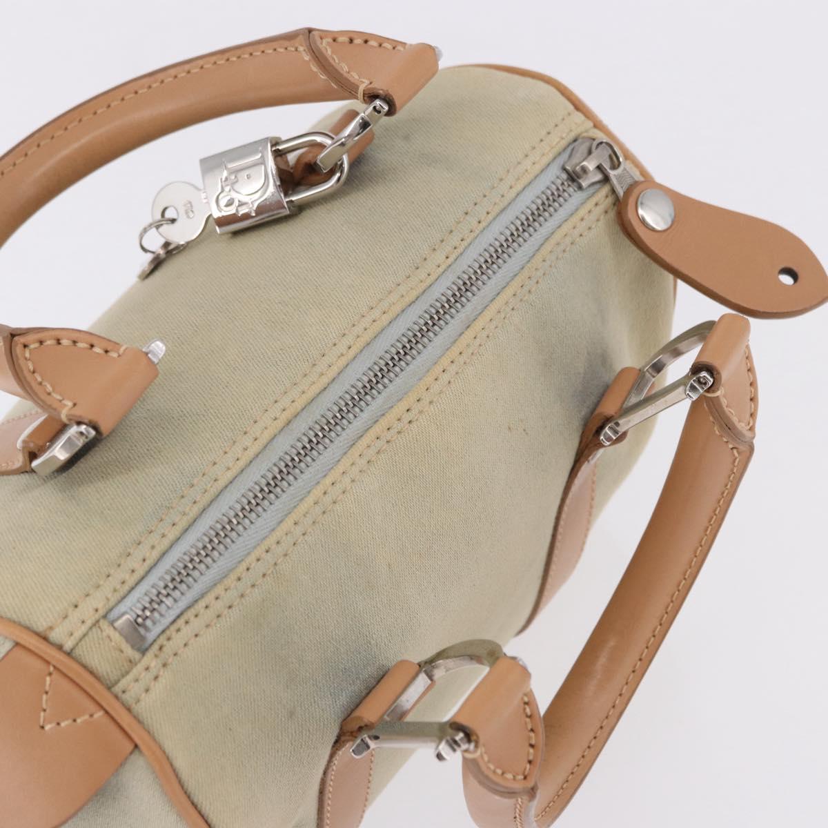 Christian Dior Hand Bag Canvas Beige Silver Auth ka5216A - Jerrillo image 6