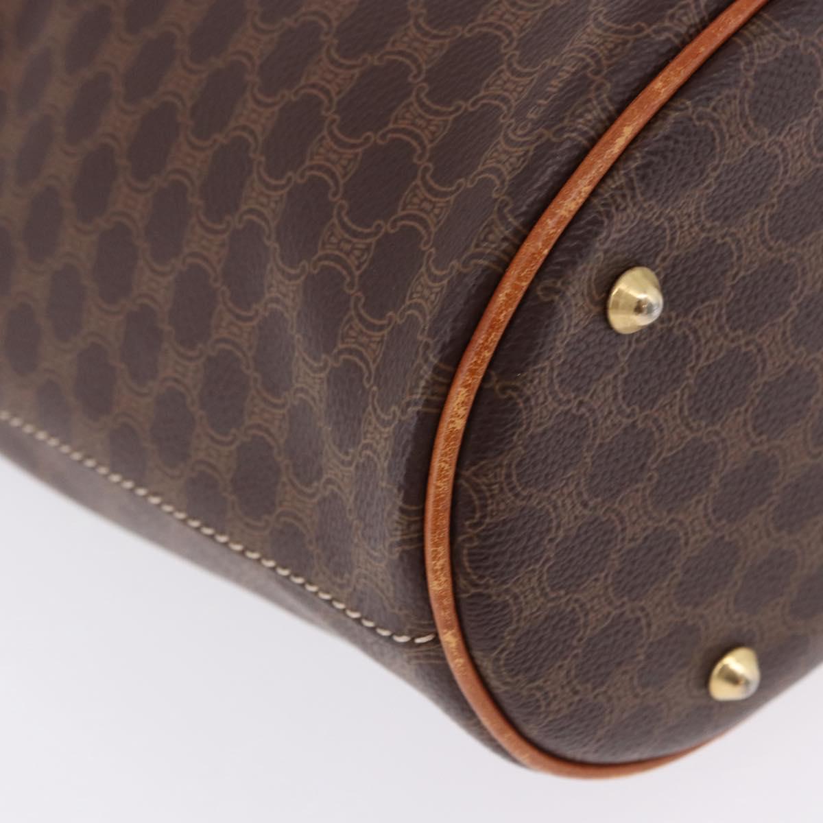 CELINE Macadam Canvas Shoulder Bag PVC Leather Brown Gold Auth ka5224A - Jerrillo image 9
