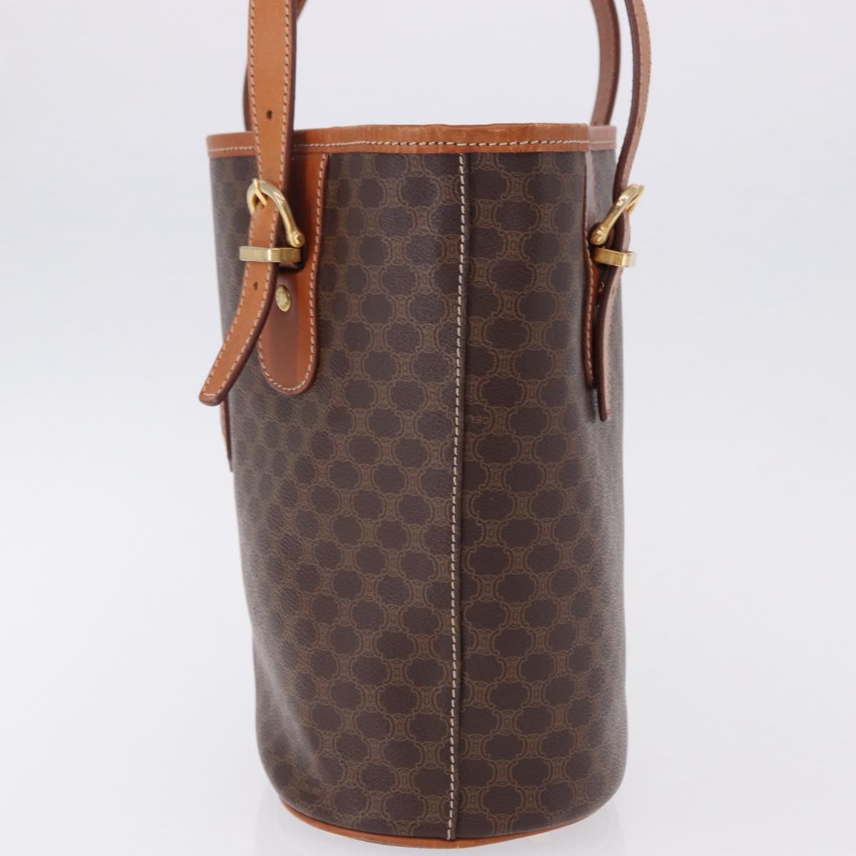 CELINE Macadam Canvas Shoulder Bag PVC Leather Brown Gold Auth ka5224A - Jerrillo image 3