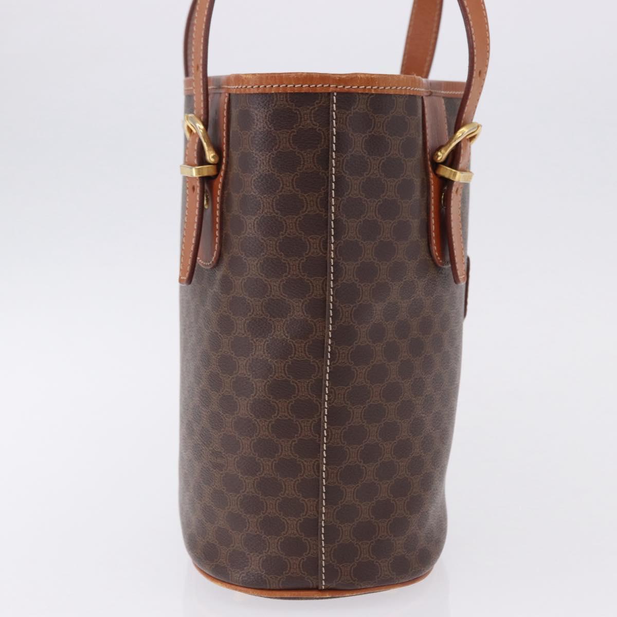 CELINE Macadam Canvas Shoulder Bag PVC Leather Brown Gold Auth ka5224A - Jerrillo image 4