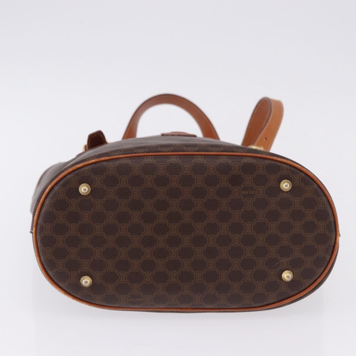 CELINE Macadam Canvas Shoulder Bag PVC Leather Brown Gold Auth ka5224A - Jerrillo image 5