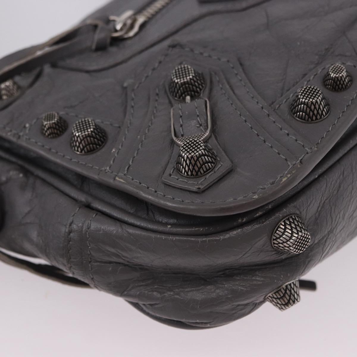 BALENCIAGA Le Cagole Shoulder Bag Leather 2way Gray Silver 719082 Auth ka5229A - Jerrillo image 8
