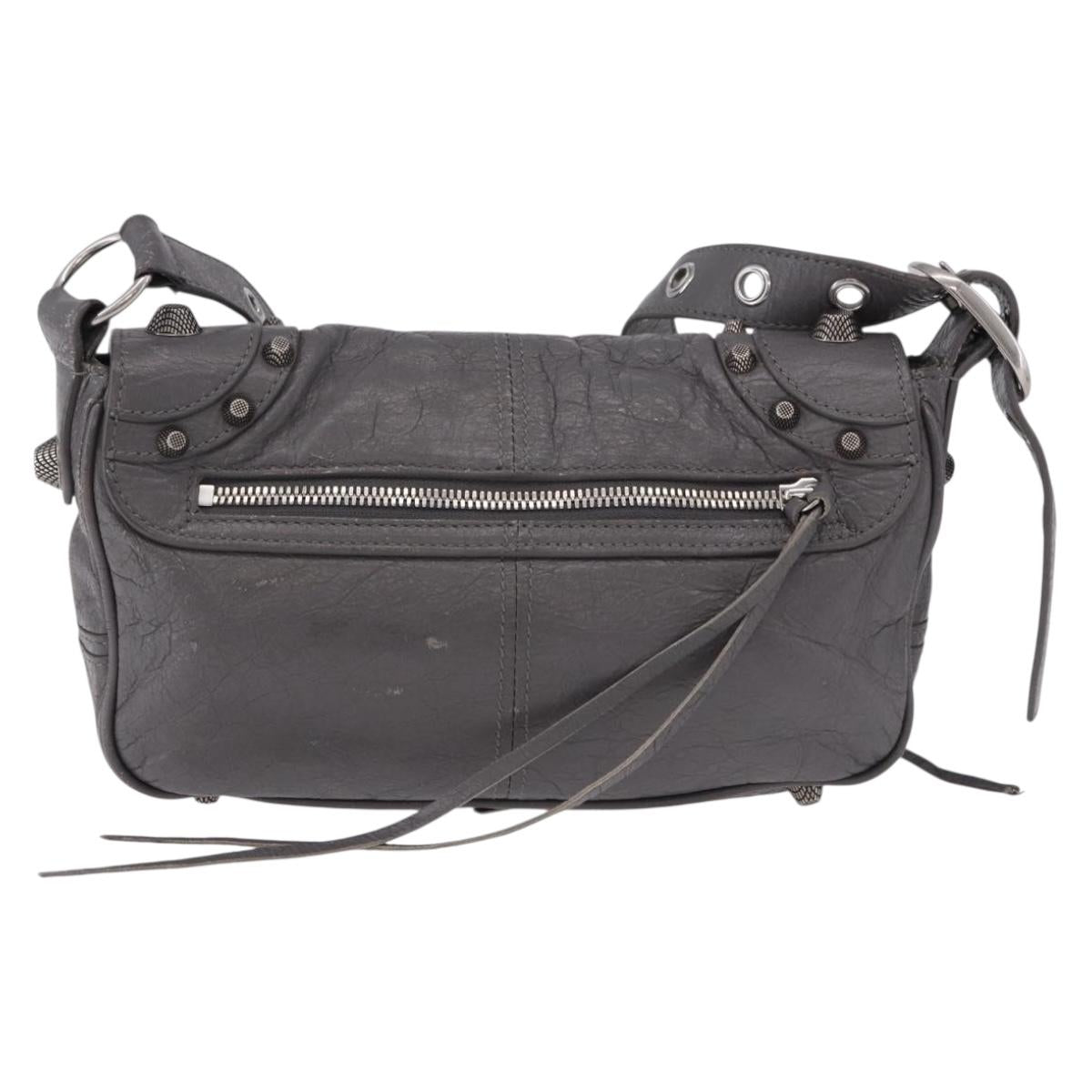 BALENCIAGA Le Cagole Shoulder Bag Leather 2way Gray Silver 719082 Auth ka5229A - Jerrillo image 2