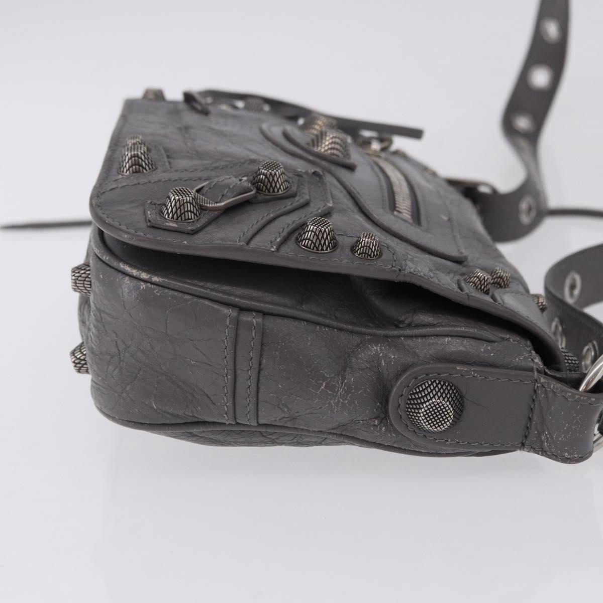 BALENCIAGA Le Cagole Shoulder Bag Leather 2way Gray Silver 719082 Auth ka5229A - Jerrillo image 3