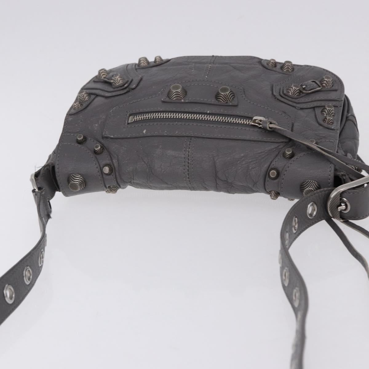 BALENCIAGA Le Cagole Shoulder Bag Leather 2way Gray Silver 719082 Auth ka5229A - Jerrillo image 6
