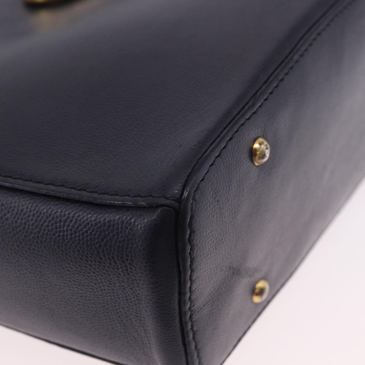 CELINE Shoulder Bag Leather Navy Gold Auth ka5240A - Jerrillo image 9