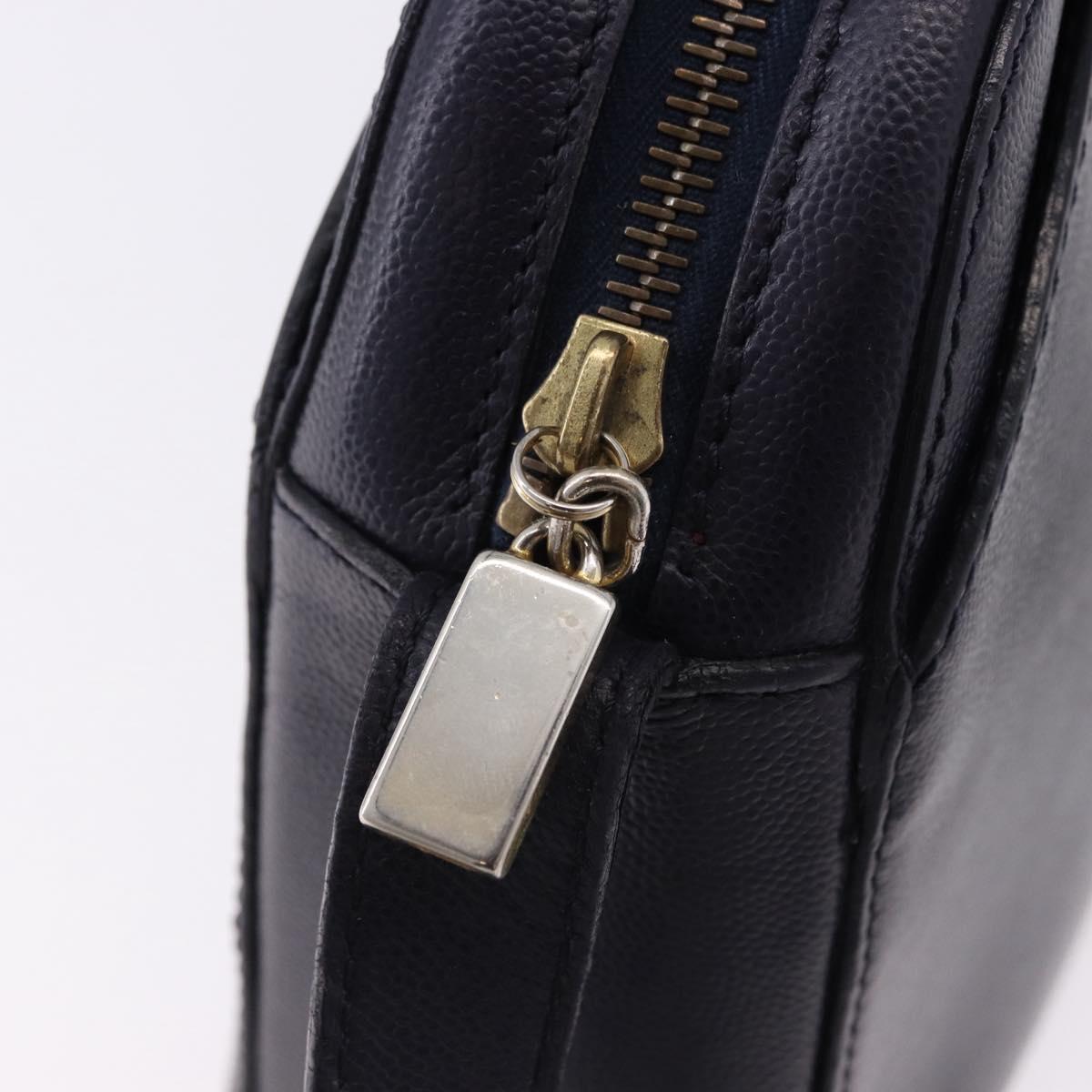 CELINE Shoulder Bag Leather Navy Gold Auth ka5240A - Jerrillo image 10