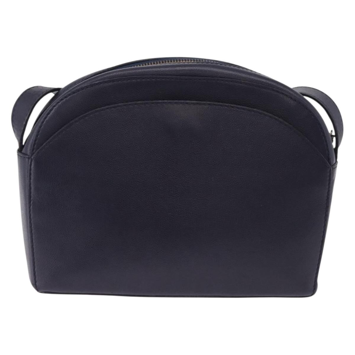 CELINE Shoulder Bag Leather Navy Gold Auth ka5240A - Jerrillo image 2