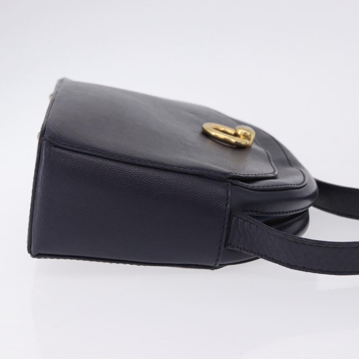 CELINE Shoulder Bag Leather Navy Gold Auth ka5240A - Jerrillo image 3