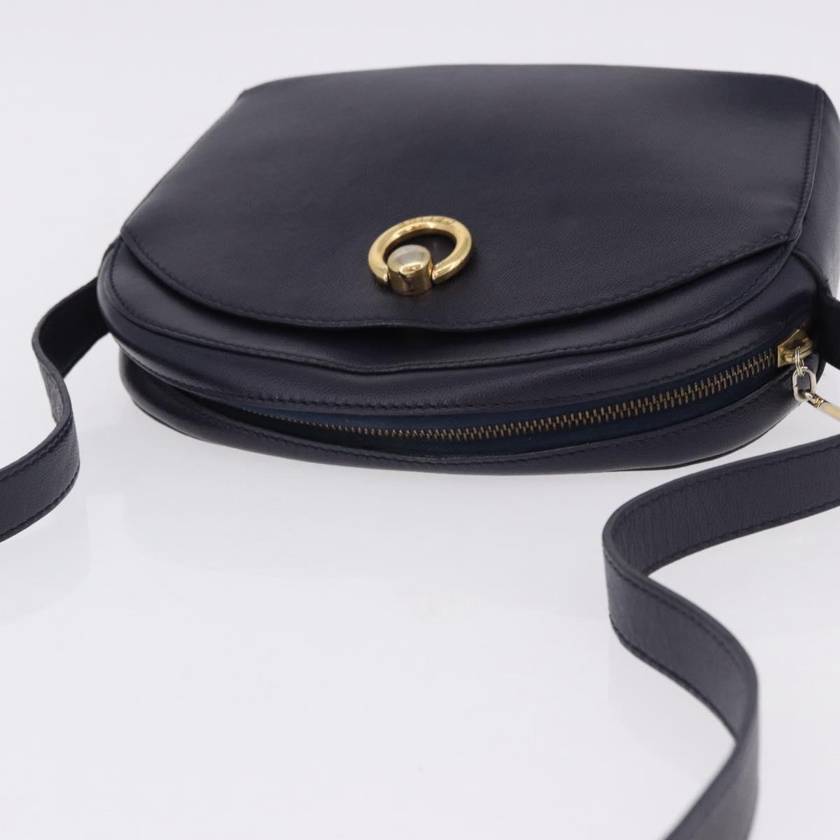 CELINE Shoulder Bag Leather Navy Gold Auth ka5240A - Jerrillo image 6