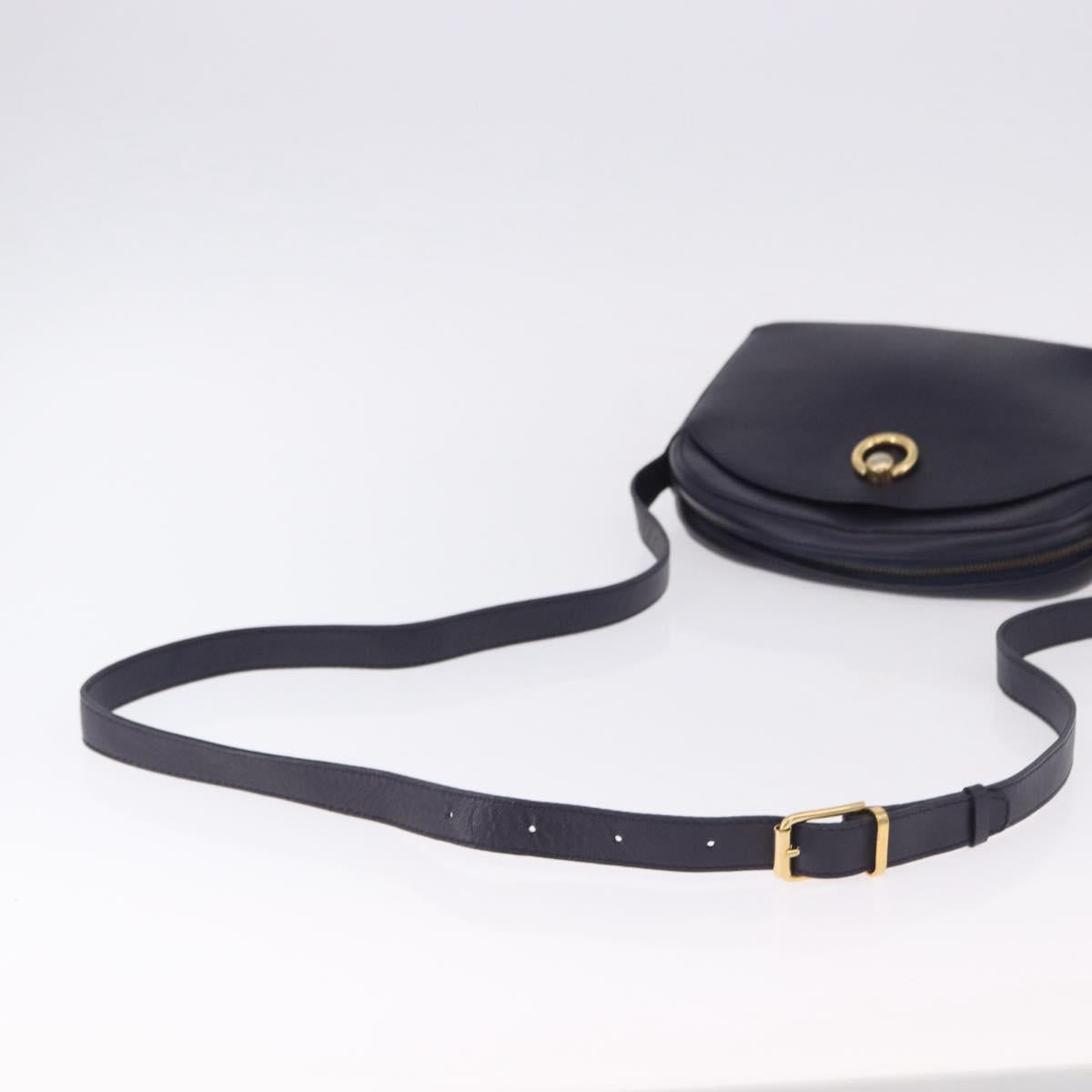 CELINE Shoulder Bag Leather Navy Gold Auth ka5240A - Jerrillo image 7