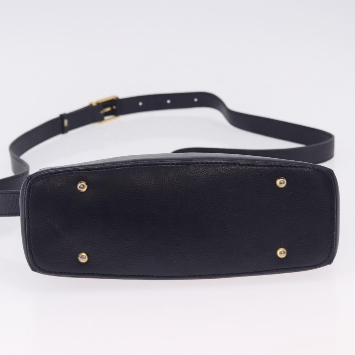 CELINE Shoulder Bag Leather Navy Gold Auth ka5240A - Jerrillo image 5