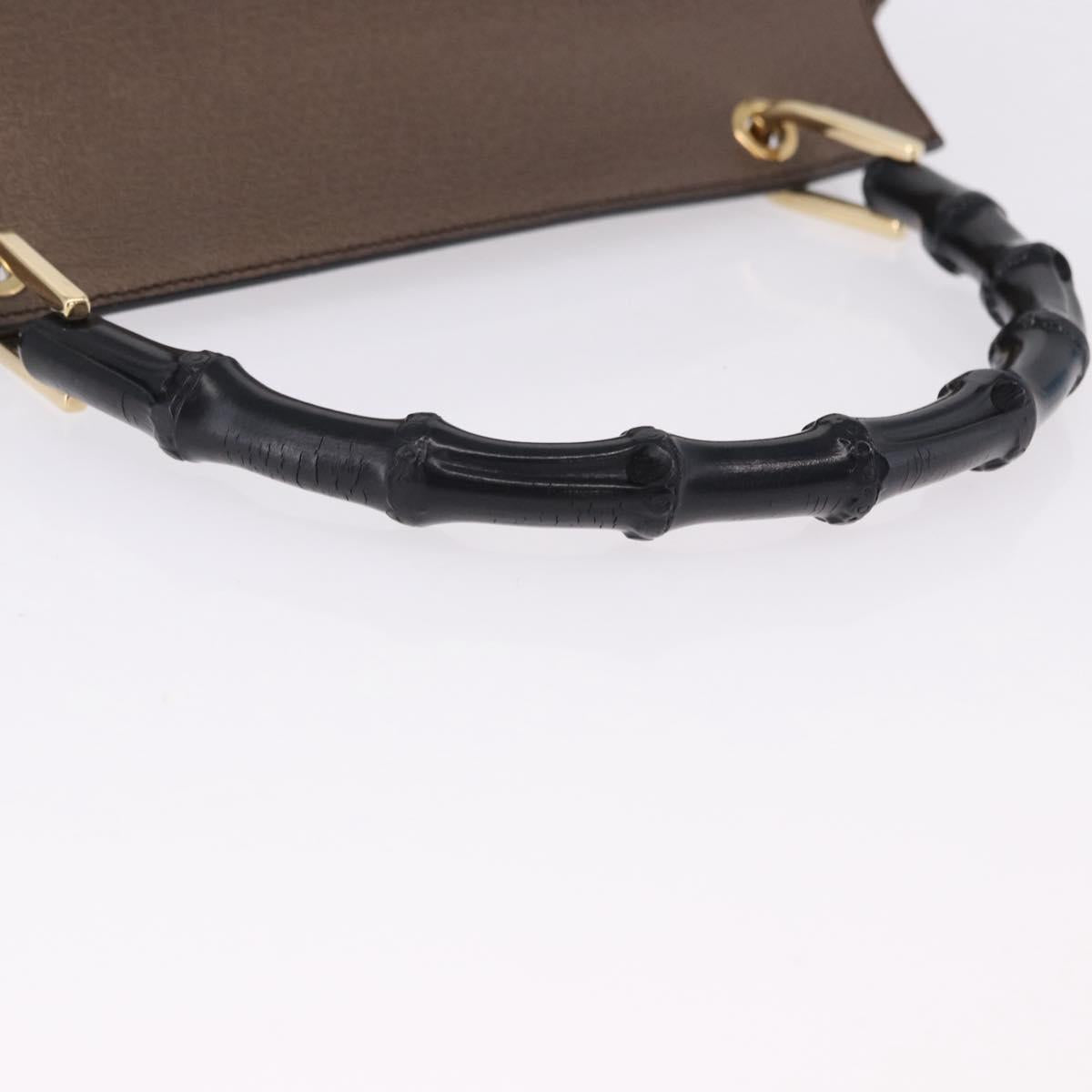 GUCCI Bamboo Hand Bag Leather Brown Gold 001 1118 1886 Auth ka5245 - Jerrillo image 7
