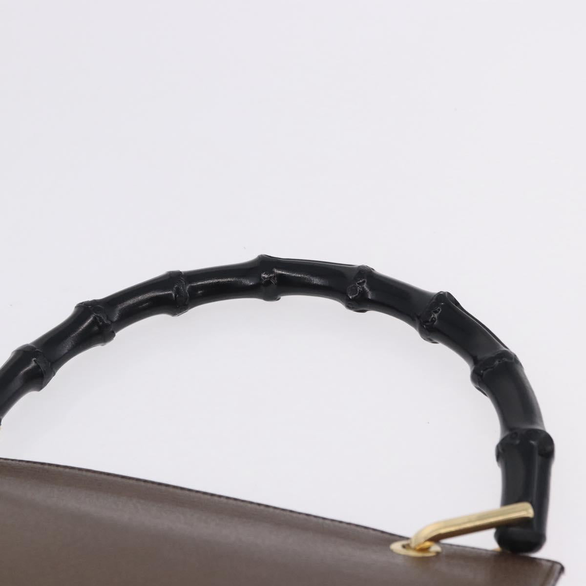GUCCI Bamboo Hand Bag Leather Brown Gold 001 1118 1886 Auth ka5245 - Jerrillo image 8