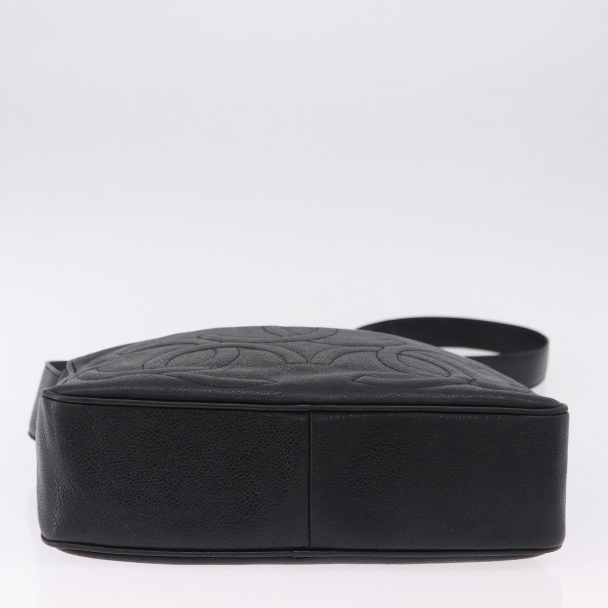 CHANEL Trip Luco co Shoulder Bag Leather Black Gold CC Auth ka5247 - Jerrillo image 10