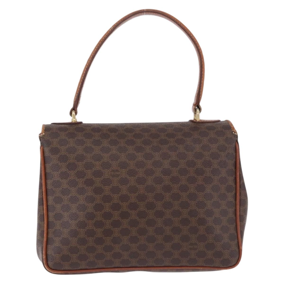 CELINE Macadam Canvas Hand Bag PVC Leather Brown Gold Auth ka5248A - Jerrillo image 3