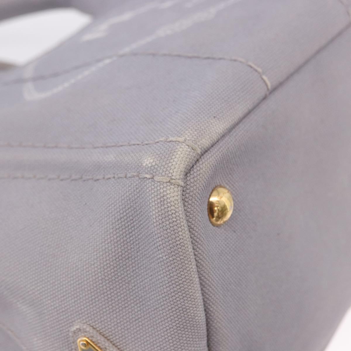 PRADA Canapa PM Hand Bag Canvas 2way Gray Gold Auth ka5264 - Jerrillo image 10