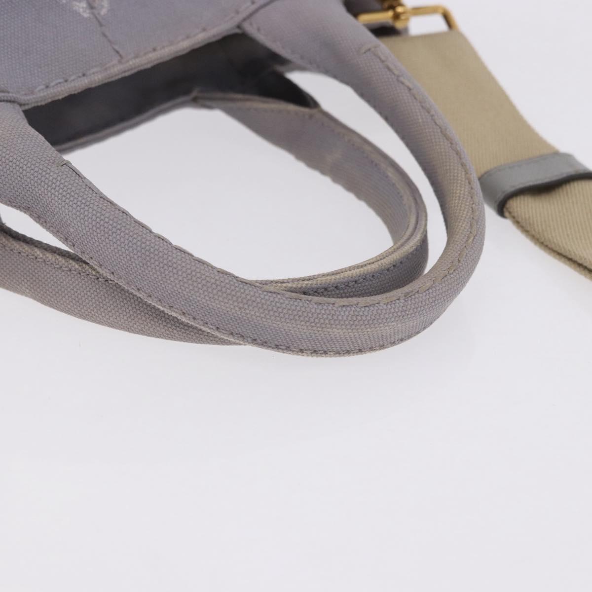 PRADA Canapa PM Hand Bag Canvas 2way Gray Gold Auth ka5264 - Jerrillo image 7